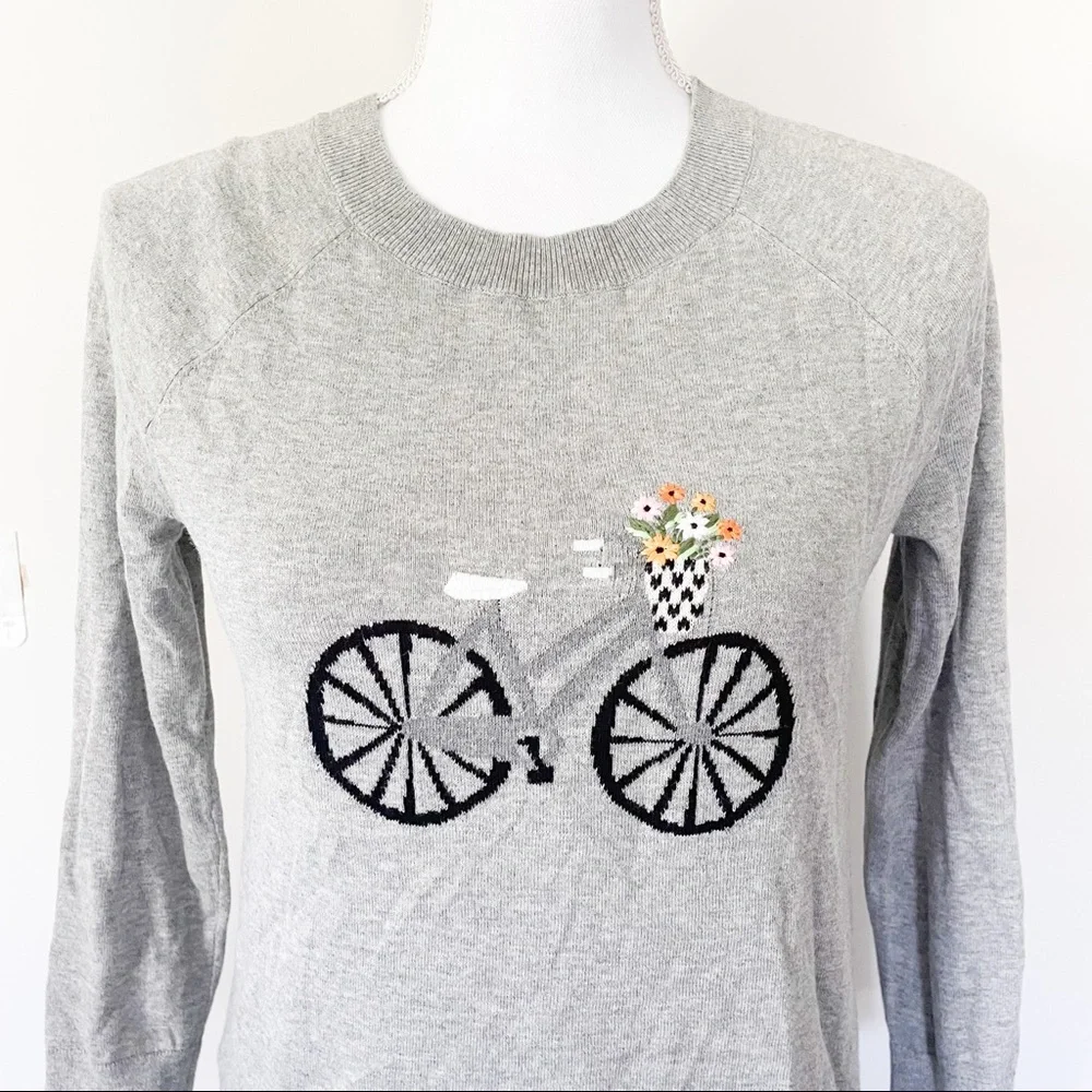 Loft / XS / Embroidered Cottagecore Bicycle Sweater - Picture 6 of 6